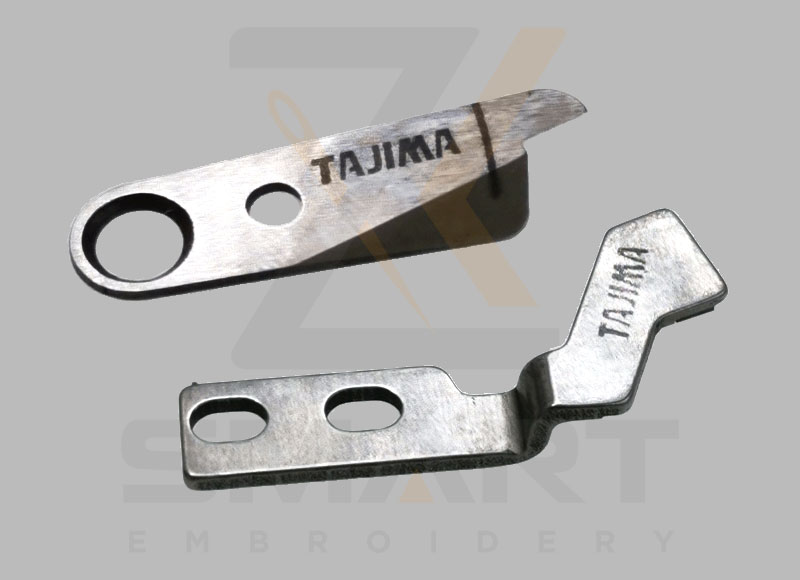 Tajima de broderie lama cu cuțit fix și mobil fix