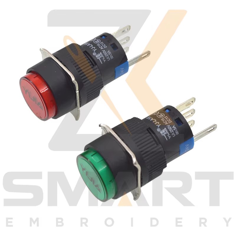 Comutator de buton cu lampă auto-returnare piese de mașină chineză de îmbrăcăminte EDH06-YJ-LA16G EDH06-YJ-LA16R